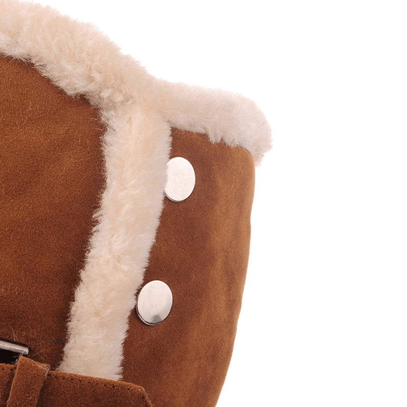 US Size 5-12 Women Winter Fur Lining Keep Warm Mid Calf Snow Boots - MRSLM
