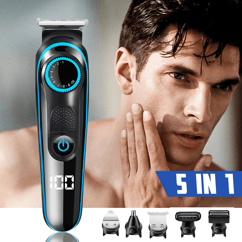 SH-1831 5 in 1 Multifunctional Electric Hair Clipper Shaver USB Charging Beard Shaver Body Trimmer Nose Trimmer for Home Man Child Hair Cutting - MRSLM