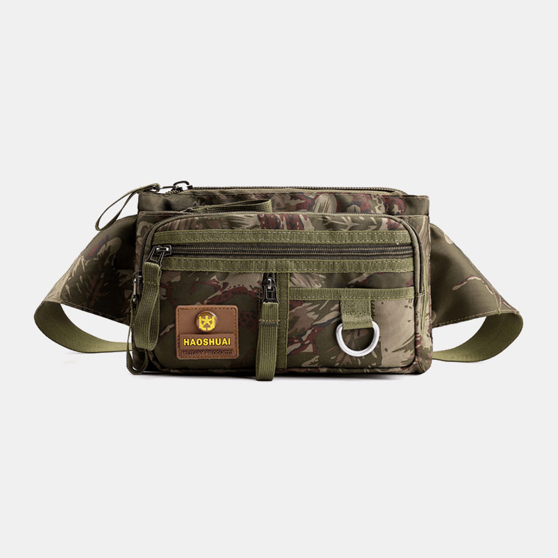 Men Nylon Multi-Layer Large Capacity Chest Bag Multi-Pocket Anti-Theft Waist Bag Crossbody Shoulder Bag - MRSLM