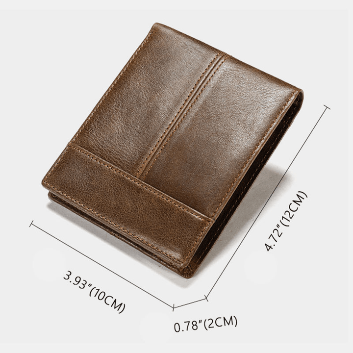 Women Genuine Leather RIFD Multifunctional Multi-Card Slots Money Clip Wallet Purse Coin Purse - MRSLM