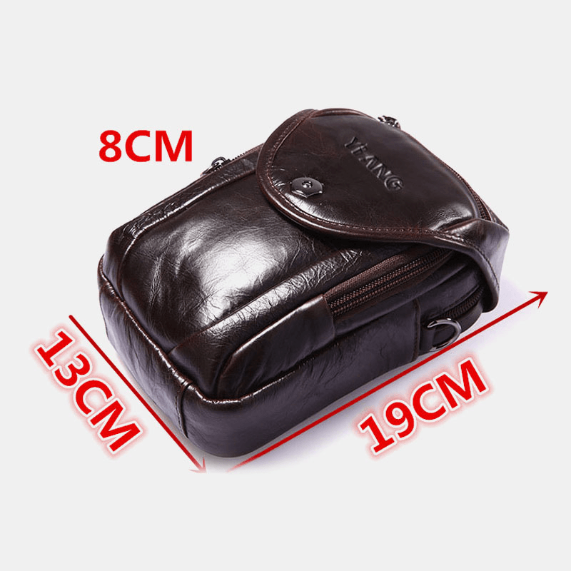 Multifunction Small Fashion Waist Bag Men Leather Belt Phone Bag Single Shoulder Bag Crossbody Bag - MRSLM