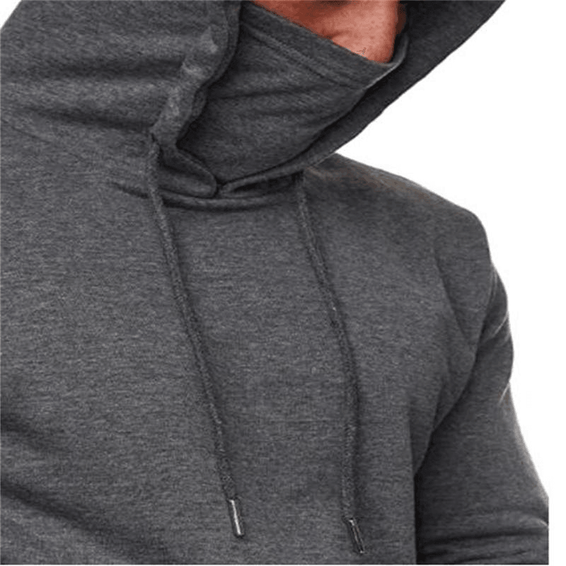 Men'S Solid Color plus Fleece Hoodie Sweatshirt - MRSLM