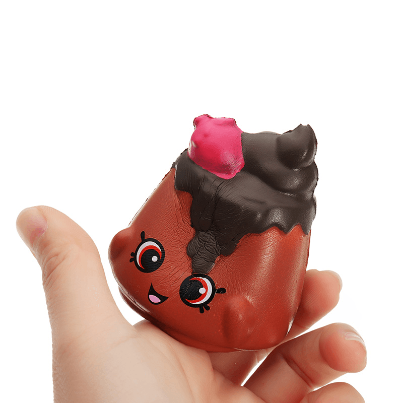 2Pcs Chocolate Pudding Squishy 6.5*3.5Cm Slow Rising Soft Collection Gift Decor Toy - MRSLM