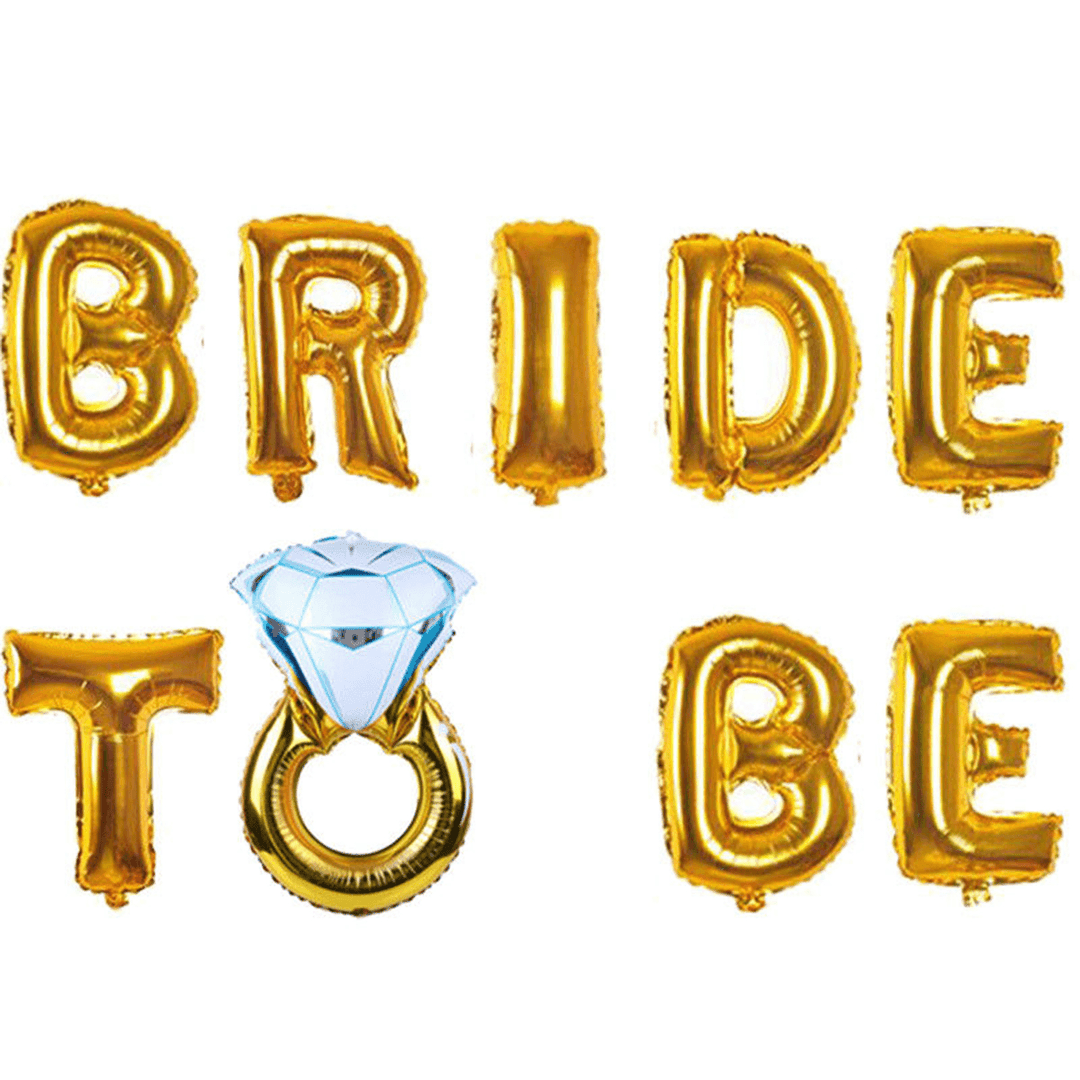 Bride to Be Wedding Veils Ring Crown Bridal Sash Party Decoration Set Gold Color Wedding Decor - MRSLM