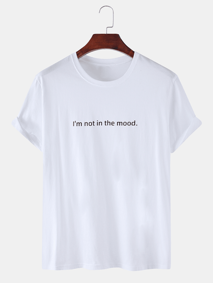 Mens Breathable Slogan Print Short Sleeve T-Shirts - MRSLM