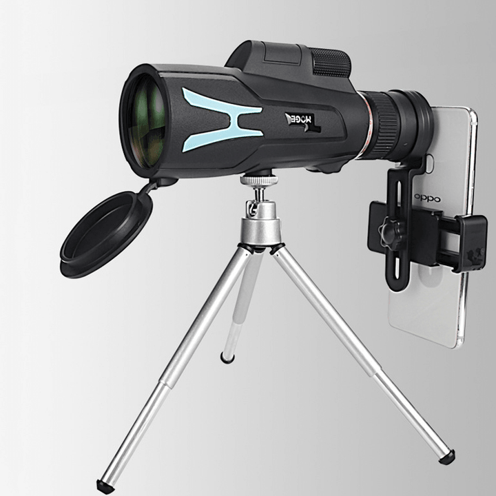 Moge 20-60X60 Zoomable Monocular HD Lens Optical Telescope with Phone Clip Tripod Camping Travel - MRSLM