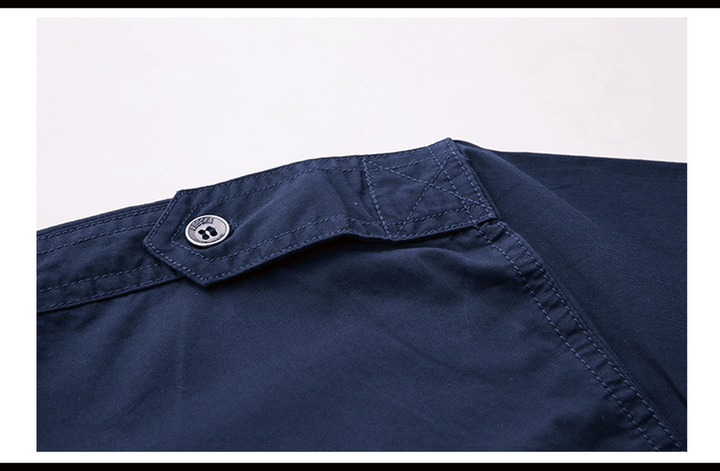 Men'S Military Long Sleeve Dress Shirt with Epaulets - MRSLM