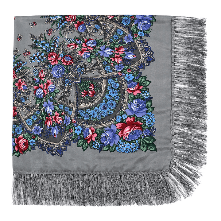 Shade and Sunscreen Printed Fringed Shawl - MRSLM