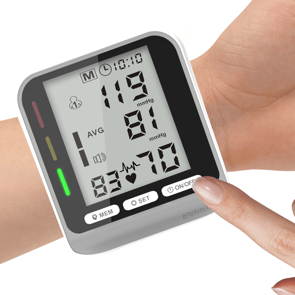 Boxym JZ-253A Wrist Blood Pressure Monitor Pulse Heart Beat Rate Monitoring Device Equipment Tonometer BP Mini Sphygmomanometer - MRSLM