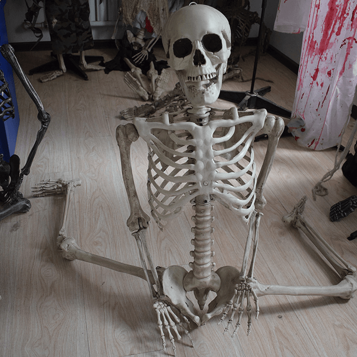 15Cm Skeleton Escape Haunted House Halloween Skull Decoration Hanging Plastic Skeletons Tricky Halloween Props - MRSLM