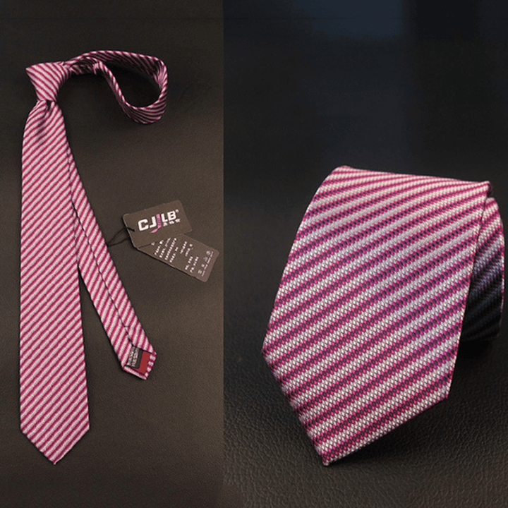 Men Striped Business Suit Jacquard Neckties Wedding Party Formal Ties - MRSLM
