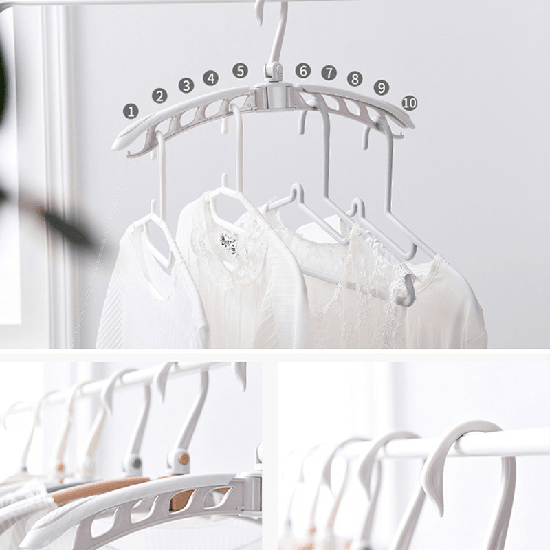 Ipree® Magic Retractable Folding Cloth Hanger Portable Anti-Slip Clothing Storage Drying Racks - MRSLM