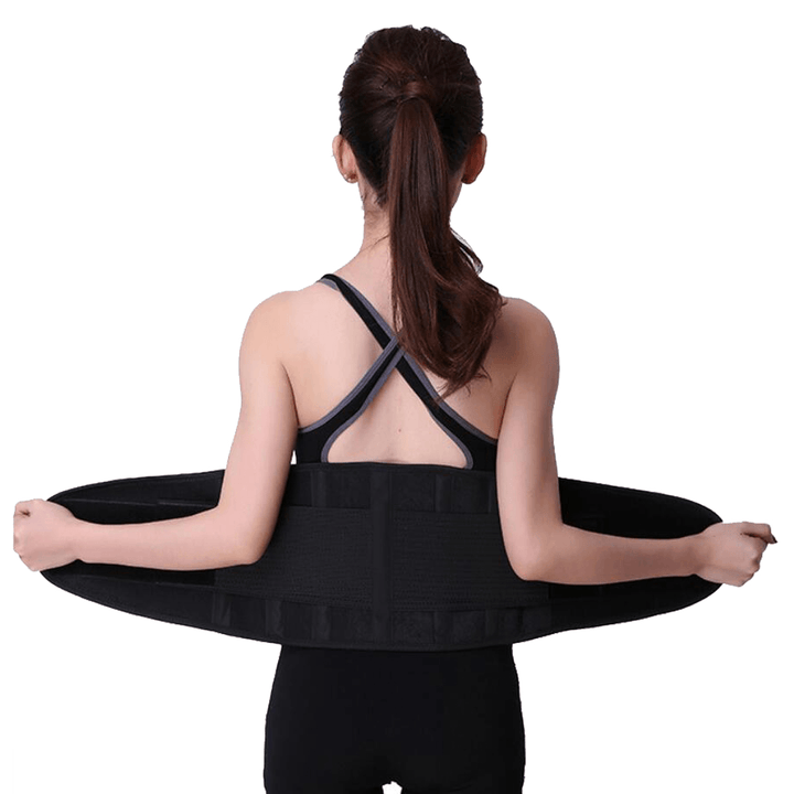 CHARMINER Back Support Lumbar Brace Massage Support Belt Dual Adjustable Belt for Pain Relief and Injury Prevention for Men Women - MRSLM