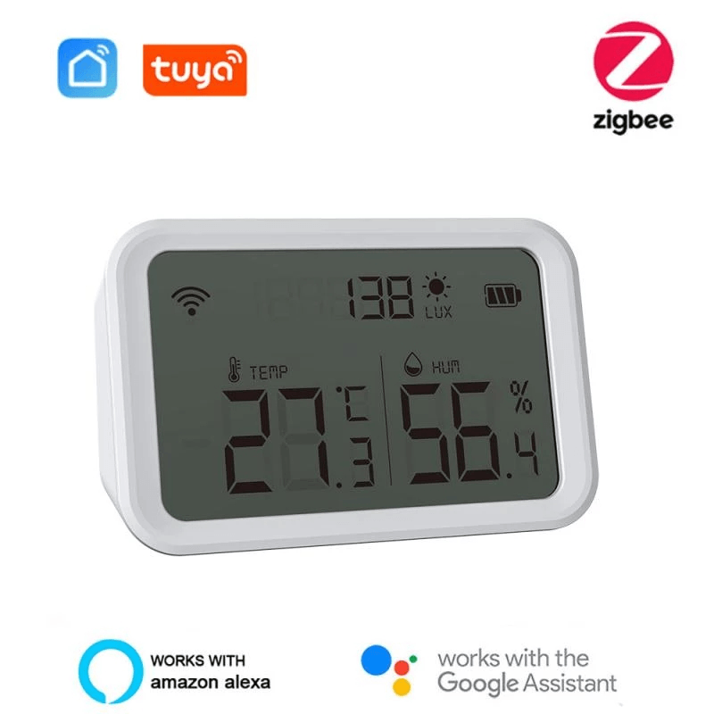 Tuya Smart Temperature Humidity Sensor Light Intensity Detect Hygrometer Thermometer APP Remoye Control Smart Home Scene Linkage Work with Alexa Google Home - MRSLM