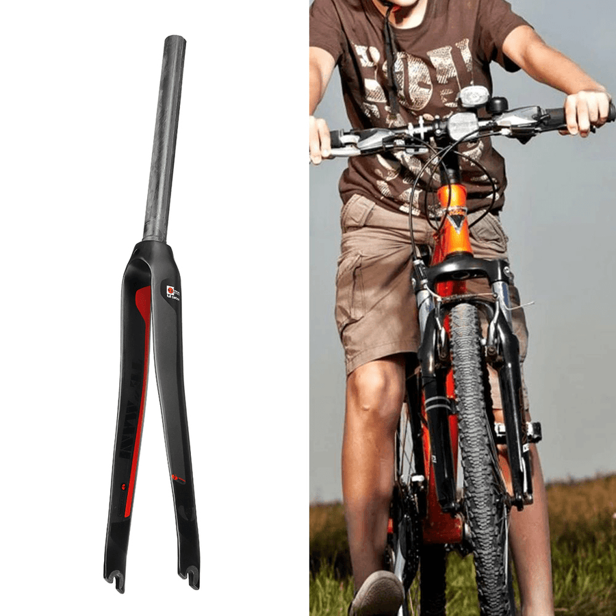 Bike Front Fork Full Carbon Fixed Gear Bicycle Replace Kit for 700Cx28.6 Mountain Bike - MRSLM