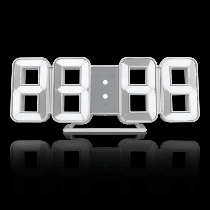 Fanju FJ3208 LED Digital 3D 8-Shape Clock Creative Table Alarm Clock Wall Clock Time Temperature Display - MRSLM