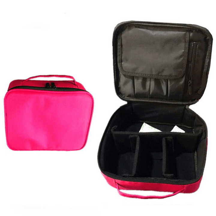 Double Deck Ladies' Waterproof Cosmetic Suitcase Fashionable Portable Cosmetic Storage Bags for Makeup Artist Traveling - MRSLM