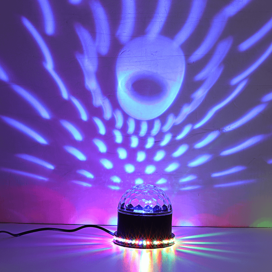 10W Colorful RGB LED Crystal Ball Effect Stage Light Lamp Disco Party US / EU Plug - MRSLM