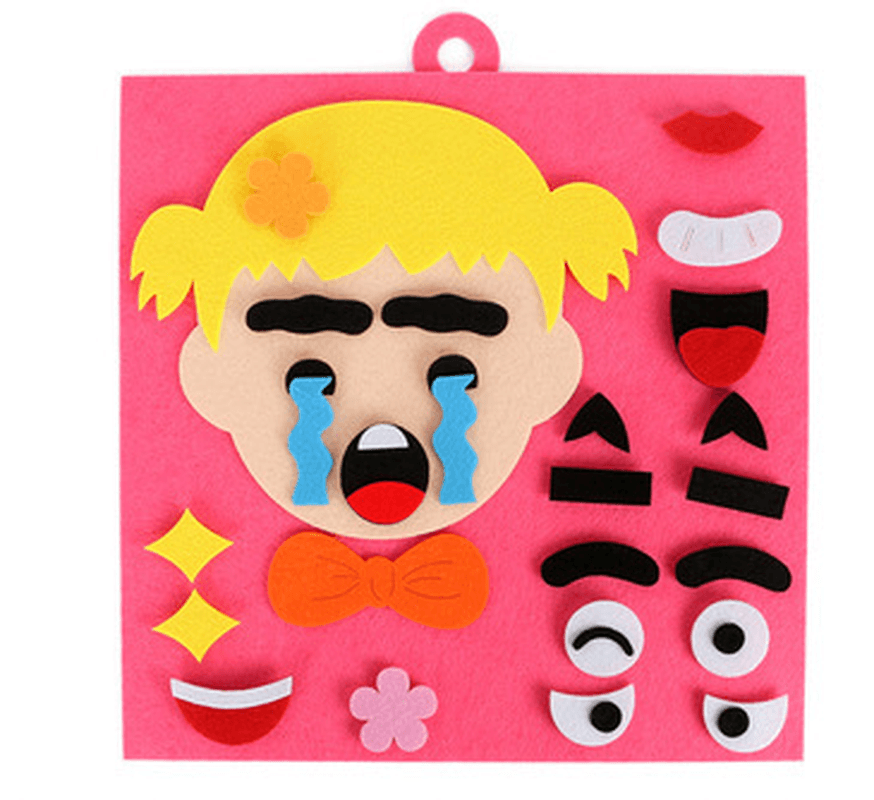 Kindergarten Corner Material Toys Children Puzzles Non-Woven Handmade Material Package Facial Expression Stickers Play Teaching Aids - MRSLM