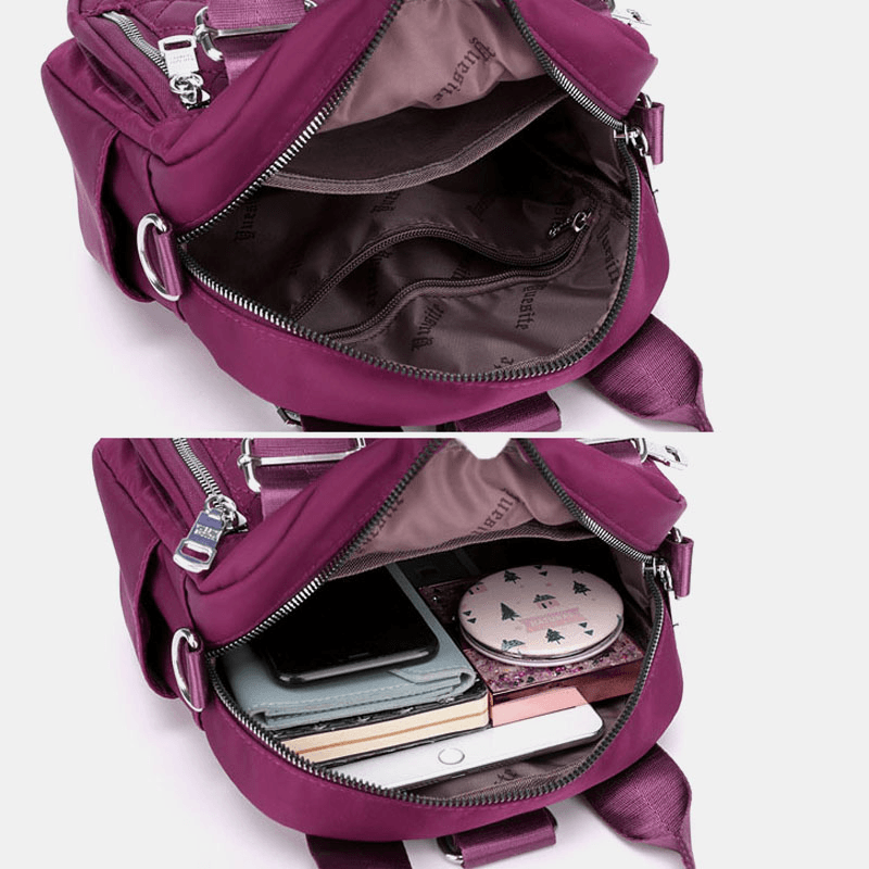 Women Large Capacity Multifunctional Waterproof Multi-Layer Shoulder Bag Backpack - MRSLM