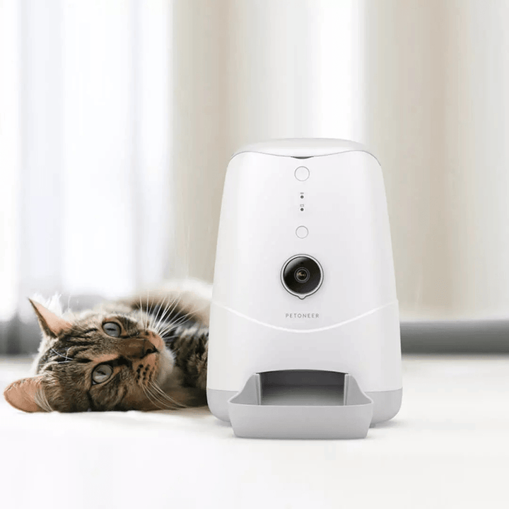 PETONEER Smart Pets Automatic Feeders with Camera 120° Wide-Angle Night Vision Nutri Vision APP Control for Cats Dogs Feeding - MRSLM