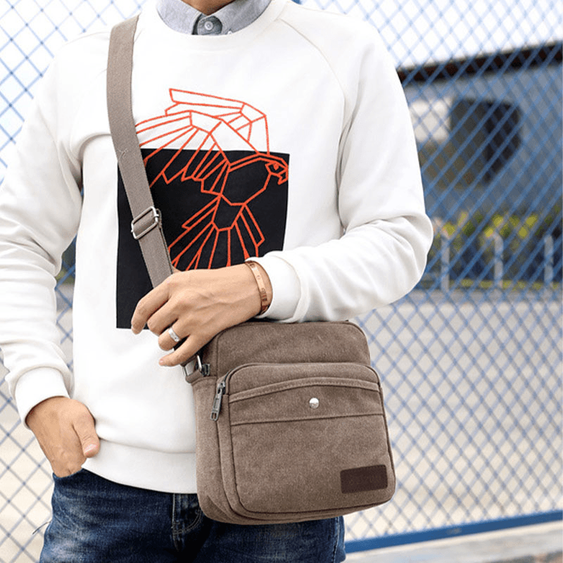 Men Canvas Shoulder Bag Crossbody Bag for Outdoor - MRSLM