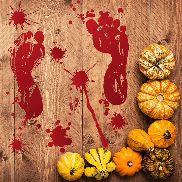Halloween Wall Sticker Bloody Handprint Footprints Floor Clings Horror Decal Halloween Glass Window Sticker Decaration - MRSLM