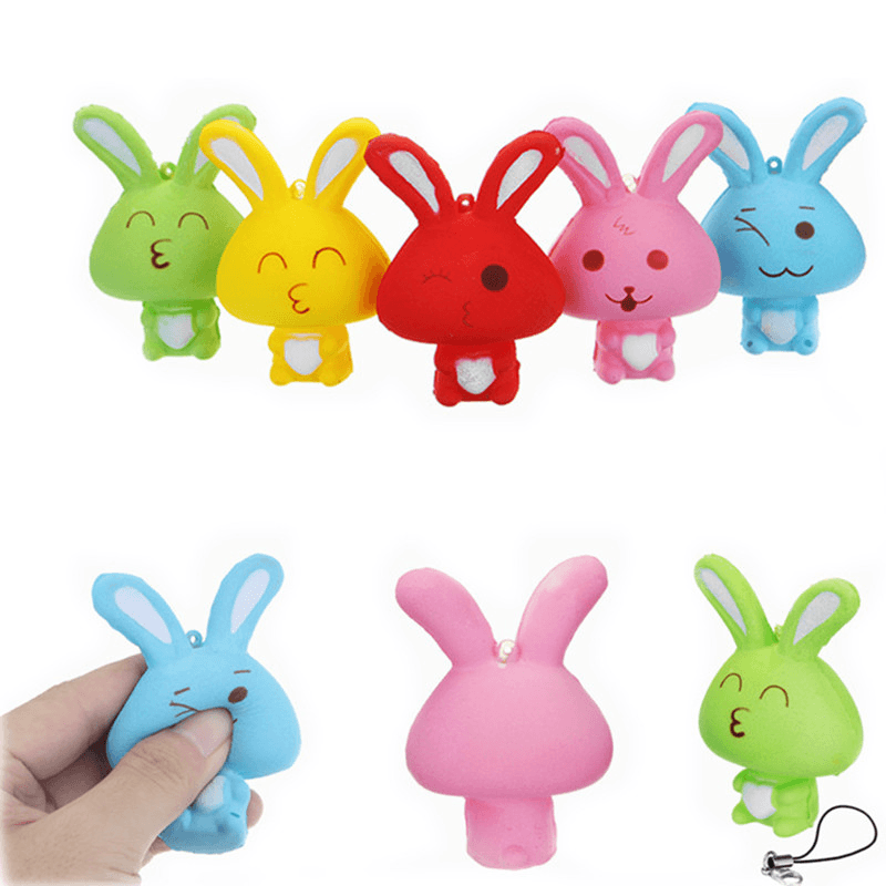 Squishy Rabbit Bunny 8Cm Soft Slow Rising Phone Bag Strap Decor Collection Gift Toy - MRSLM