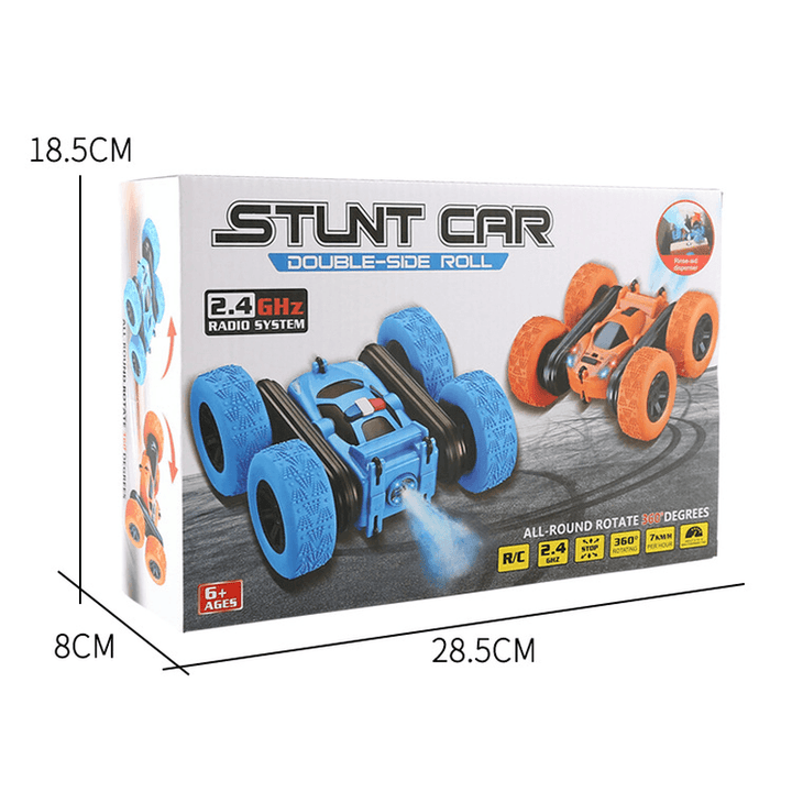 Spray Double Sided Remote Control Stunts Vehicle Rotation, Double Side Driving, Drifting, Rollover, Light Music, Children'S Remote Control Car - MRSLM