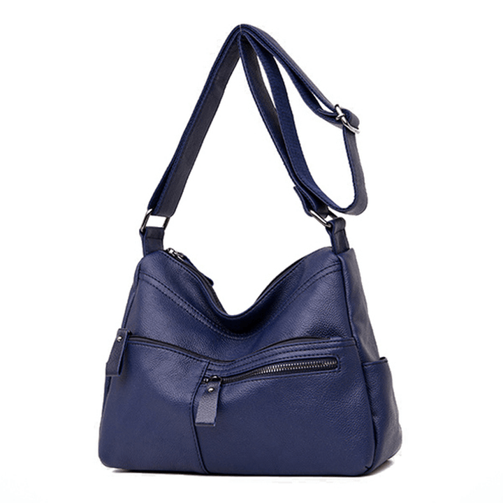 Women Faux Leather Leisure Shoulder Bag Crossbody Bag Shoulder Bag - MRSLM