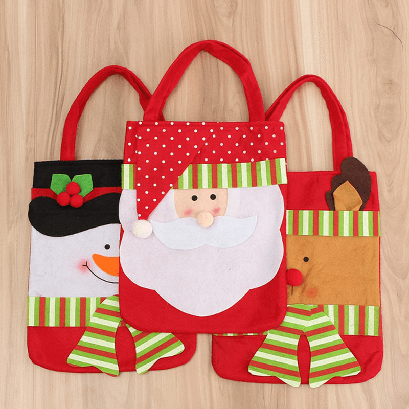 Christmas Santa Claus Snowman Decoration Xmas Gift Bag Candy Pouch Stocking Bag - MRSLM