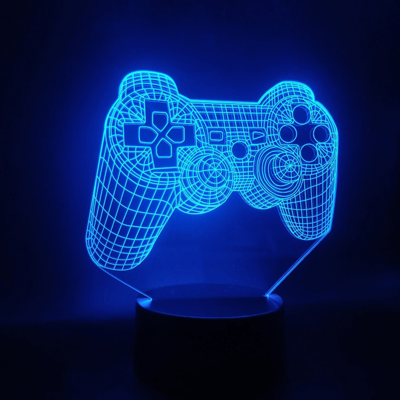 Game Fans Console Handle Dropship Multi-Color Battery Operated for Desk Led Night Light Hologram 3D Lamp Pretty Reward - MRSLM