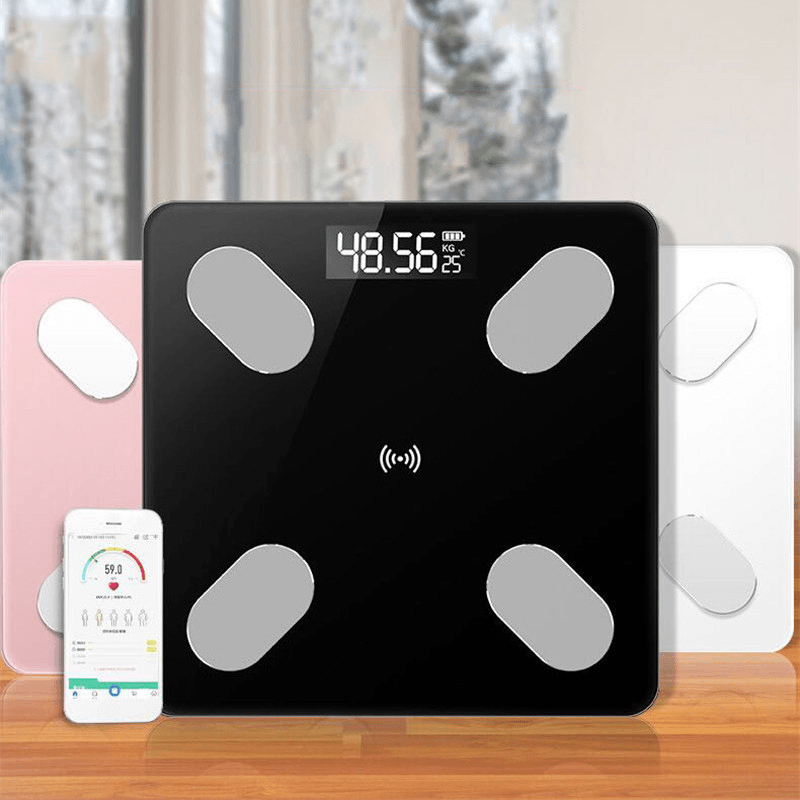 Mrosaa Digital Smart APP Electronic Weight Scale Body Fat Scale Smart BMI Scale LED Wireless Weight Scale APP Control - MRSLM