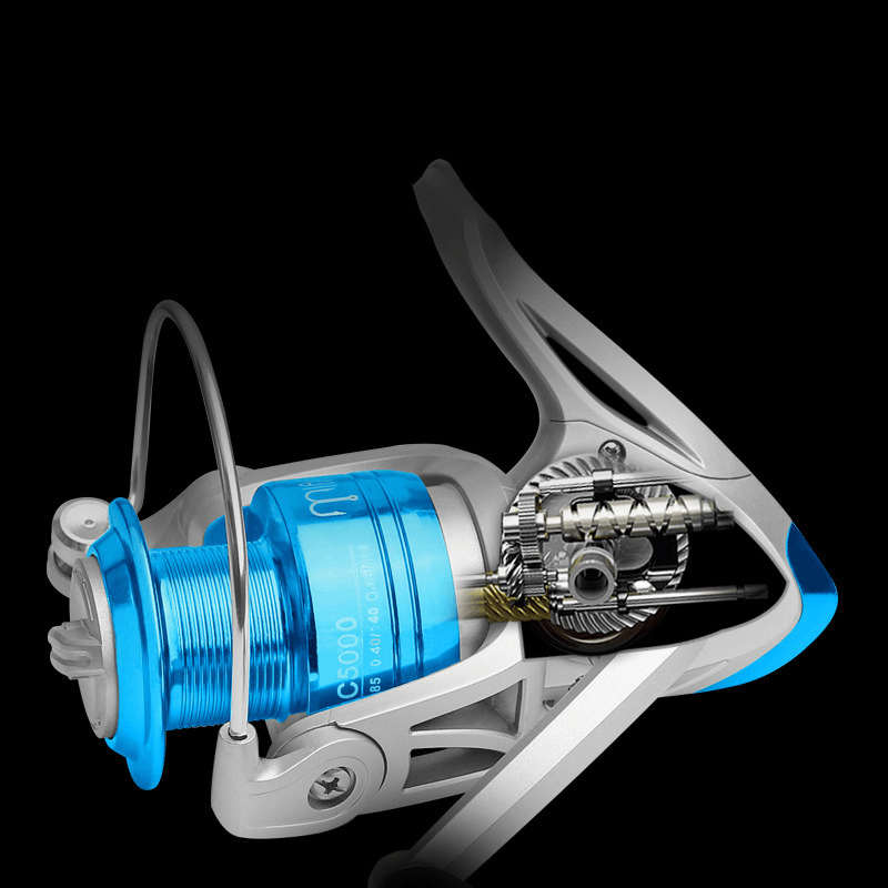 LINNHUE 5.2:1 10 Spools ABS Line Cups Entry Level High Effort Fishing Reel Zinc Alloy Gears Rubber Grips - MRSLM