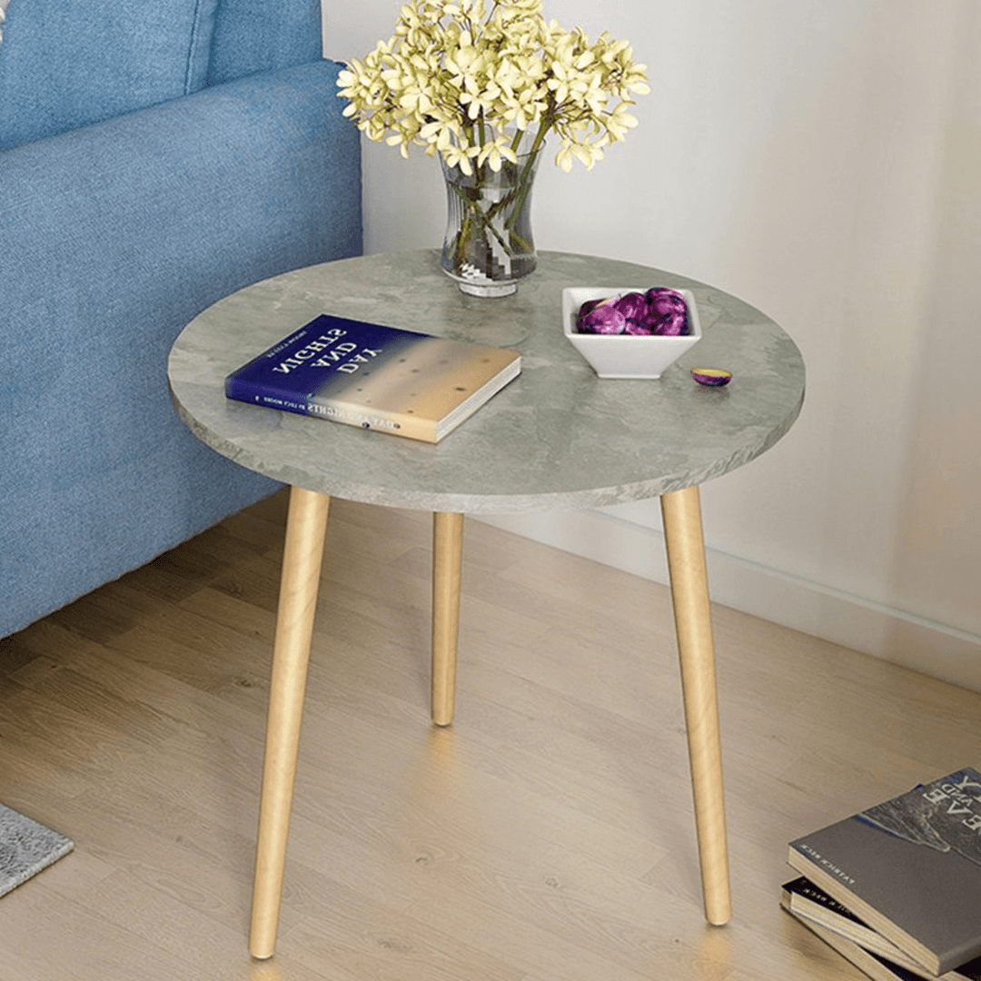 Round Side End Table Wooden Coffee Desk Laptop Desk round Display Stand Sofaside End Lamp Table for Living Room Bedroom - MRSLM