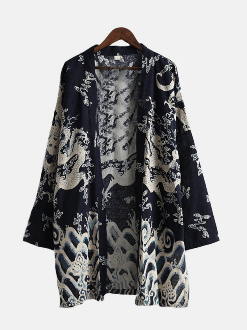 Mens Casual National Linen Kimono Cardigans - MRSLM