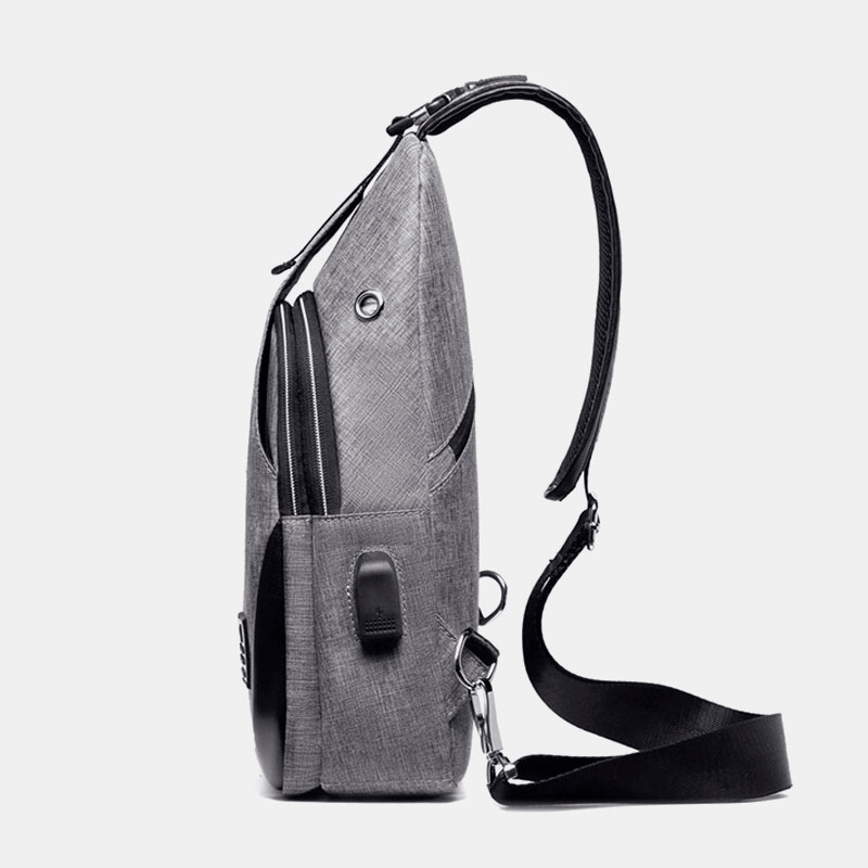 Men Large Capacity Waterproof USB Chest Bag Croddbody Bag - MRSLM
