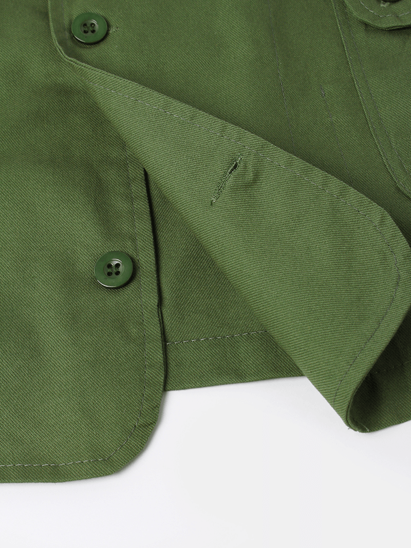 Mens Solid Color Multi Pocket Button up Sleeveless Outdoor Vests - MRSLM