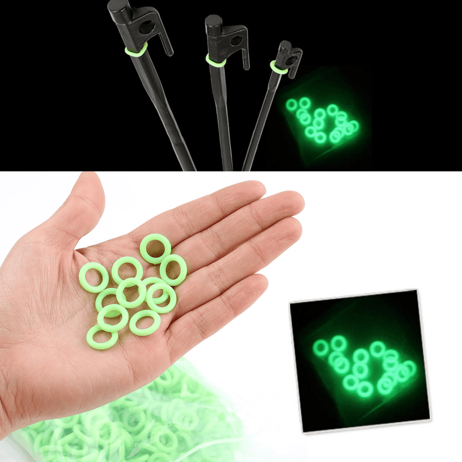 Selpa 100Pcs 3Mm O Shape Luminous Silicone Ring for Wind Rope Camp Tent Pegs Accessories - MRSLM