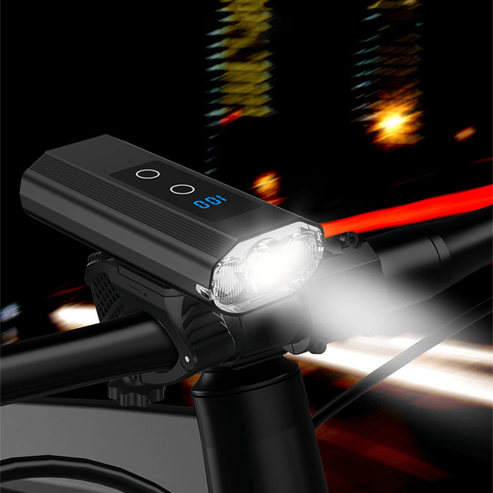 BIKIGHT XTE+XPG Bike Headlamp 1200Lm 5 Modes USB Rechargeable Bicycle Front Frame Lamp with 6000Mah Power Bank - MRSLM