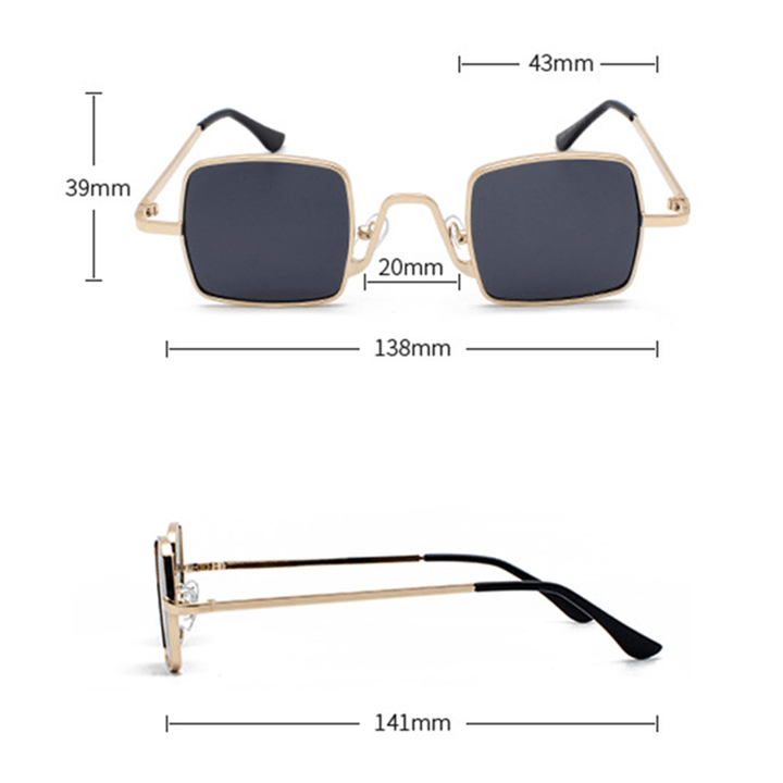 Unisex Vogue Vintage Anti-Uv Metal Small Square Sunglasses - MRSLM