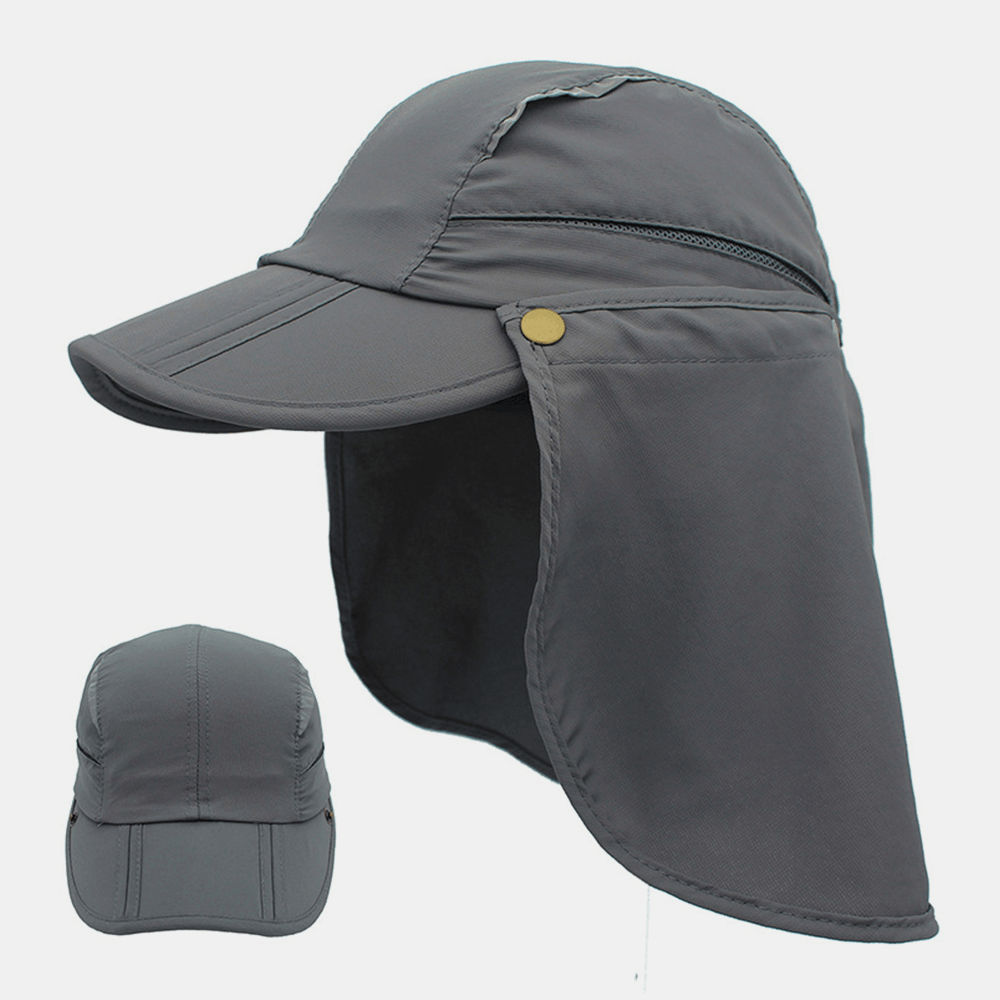 Unisex Dual-Use Wide Brim Summer Sunshade Neck UV Protection Breathable Detachable Visors Baseball Hat - MRSLM