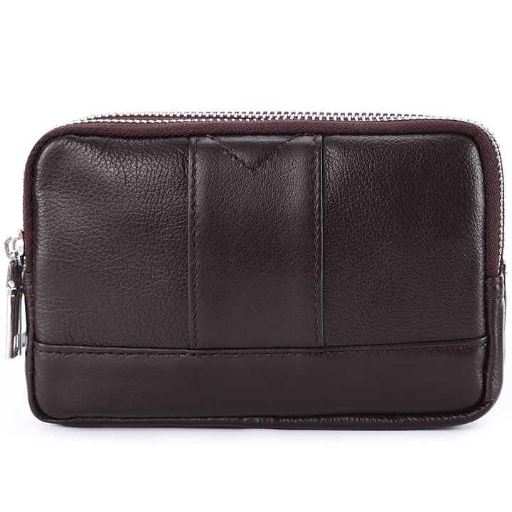 Men Genuine Leather Waist Bag Phone Bag for Outdoor Travel Daily - MRSLM