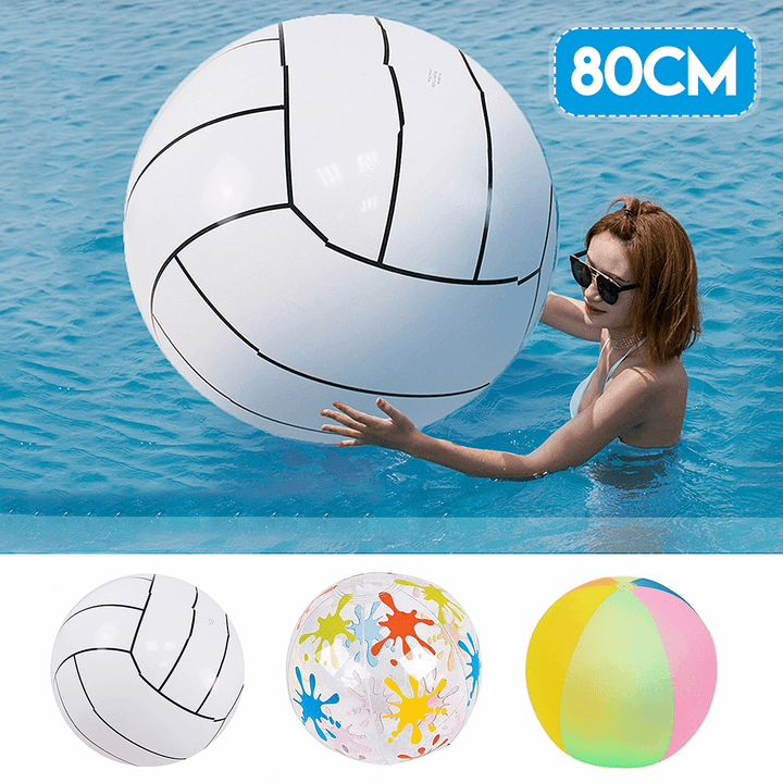 80Cm Inflatable Beach Ball Adult Kids Swimming Pool Water Toys Summer Water Sport Play Ball Gift Camping Beach Travel - MRSLM