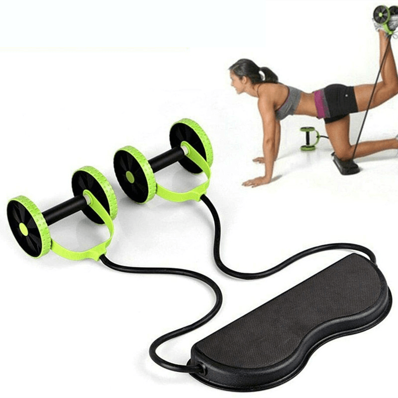 Multifunctional Home Abdominal Wheel Roller W/ Resistance Bands Muscle Training Workout Tools - MRSLM