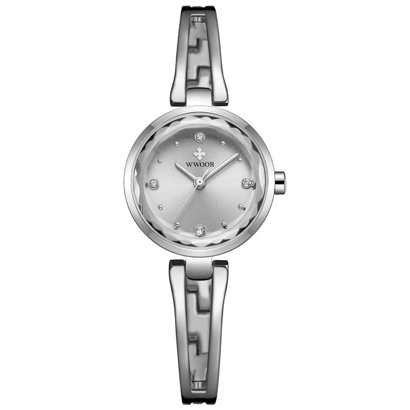 WWOOR 8866 Diamond Ladies Bracelet Watch Business Style Steel Band Quartz Watch - MRSLM
