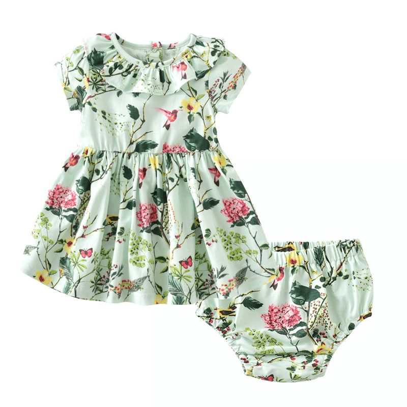 Children'S Summer New Product, Baby Dress, Pure Cotton Baby Pastoral Skirt, Lovely Doll Skirt Set - MRSLM