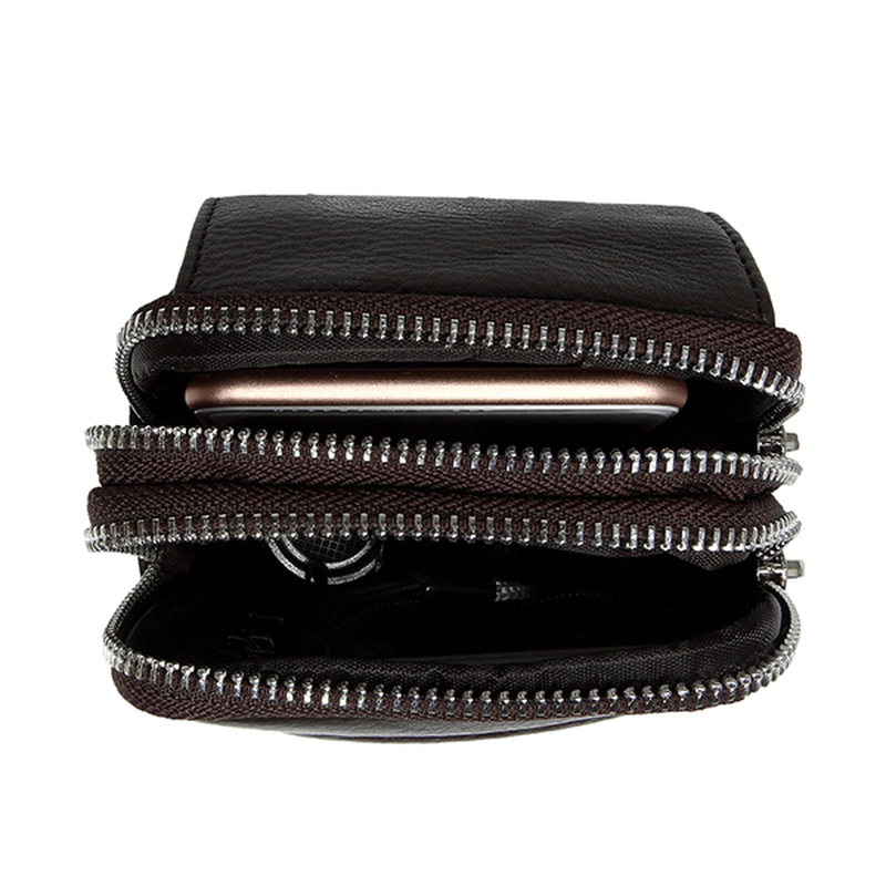 Genuine Leather Multi-Function Fanny Waist Bag Belt Bum Pouch Phone Bag Coin Purse for Men - MRSLM