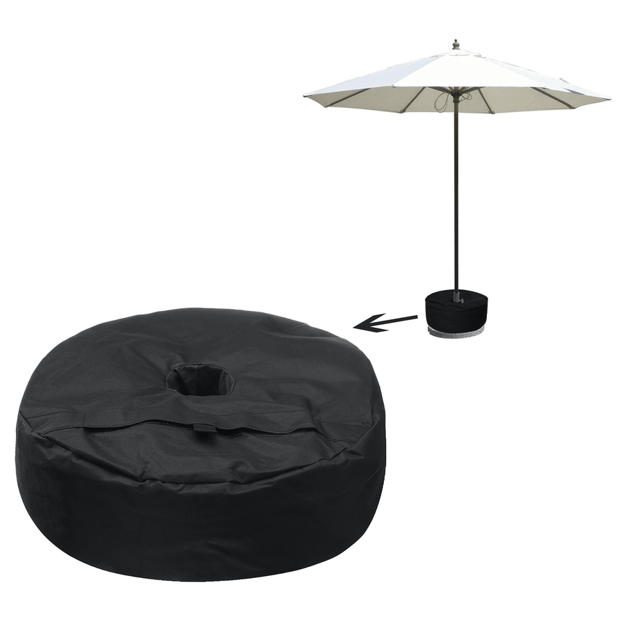38X15Cm Black Oxford Cloth round Sandbag for Outdoor Tent Support Umbrella Sunshade Base Sandbag - MRSLM