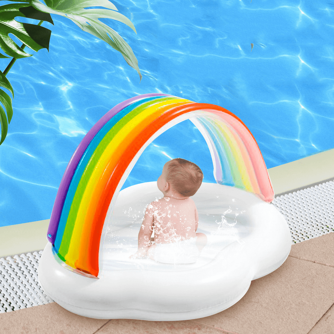 Rainbow Sunshade Summer Inflatable Swimming Pool Backyard Inflated Kids Bathtub for Swimming Supplies - MRSLM